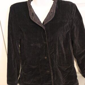 Tibetan Trader Black Velvet Chore Shacket Medium Cotton Outer Casual Office